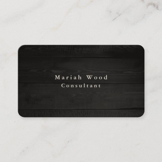 Tarjeta De Visita Moderno y gris de moda Wood Profesional (Anverso)
