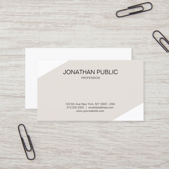 Tarjeta De Visita Moderno y limpio llano Elegante Consultor Creativo (Anverso/Reverso In Situ)