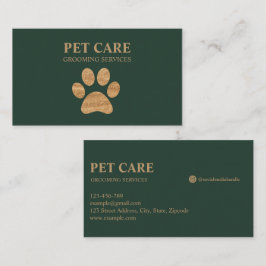 Tarjeta De Visita Moderno y lujoso Golden Paw Mascota Grooming