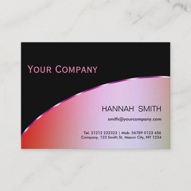 Tarjeta De Visita Moderno y Metalizado negro profesional (Anverso)