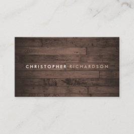TARJETA DE VISITA MODERNO Y MÍNIMO EN MADERA MARRÓN RÚSTICA