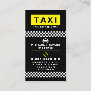 Tarjeta De Visita Moderno y moderno controlador de taxi