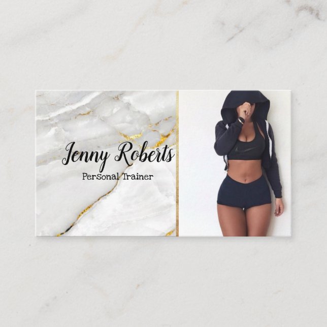 Tarjeta De Visita Moderno y moderno entrenador personal Fitness Busi (Anverso)