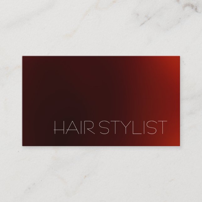 Tarjeta De Visita Moderno y moderno estilo de cabello rojo oscuro (Anverso)
