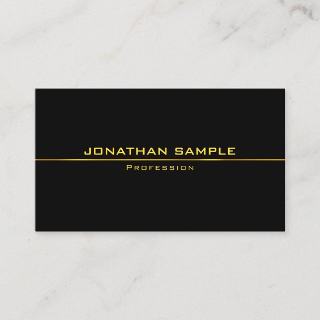 Tarjeta De Visita Moderno y moderno estilo profesional de moda Black (Anverso)