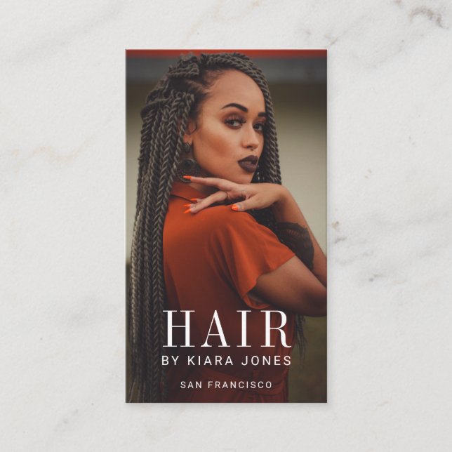 Tarjeta De Visita Moderno y moderno fotógrafo Hair Stylist (Anverso)