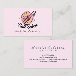 Tarjeta De Visita Moderno y moderno Nails Salon Nail Technician Bus 
