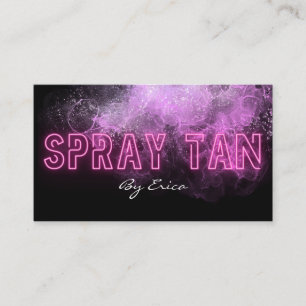 Tarjeta De Visita Moderno y moderno neón rosa spray Tan Tanning Busi