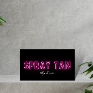 Tarjeta De Visita Moderno y moderno neón rosado con spray Tan Tannin