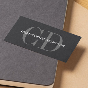 Tarjeta De Visita Moderno y negrita Consultor de Monograma en papel 