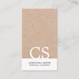 Tarjeta De Visita Moderno y negrita Kraft vertical impreso en blanco