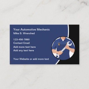 Tarjeta De Visita Moderno y nuevo mecánico de automóviles para autom