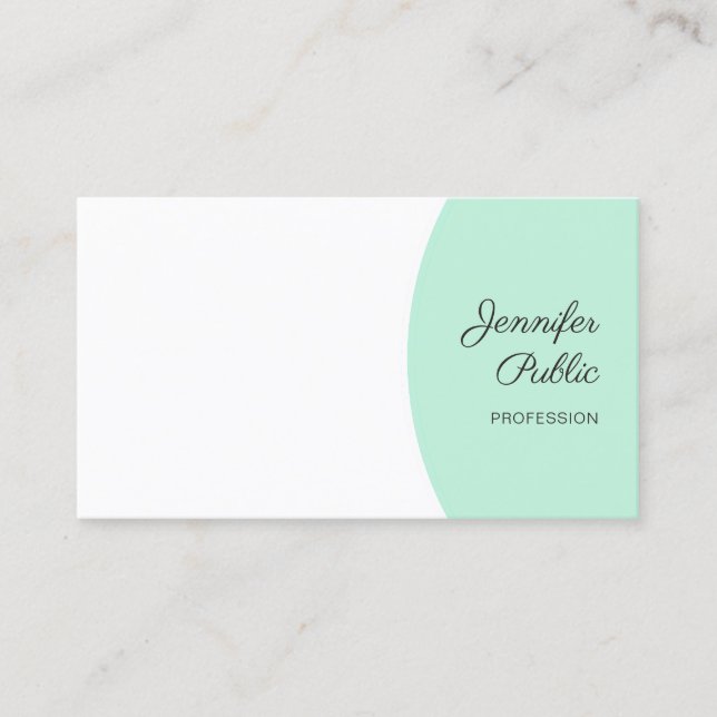 Tarjeta De Visita Moderno y personalizado estilo manuscrito elegante (Anverso)