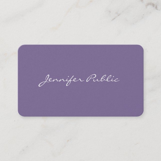 Tarjeta De Visita Moderno y profesional estilo Violet Pearl Luxe (Anverso)