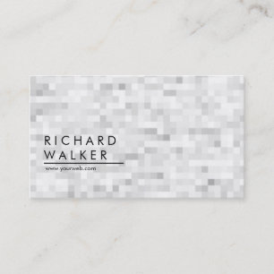 Tarjeta De Visita Moderno y profesional Mosaico mínimo Elegante blan