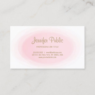 Tarjeta De Visita Moderno y profesional Rubor Rosa Gold Elegant Simp
