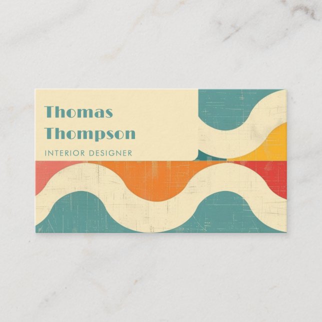 Tarjeta De Visita Moderno y retro groovic (Anverso)