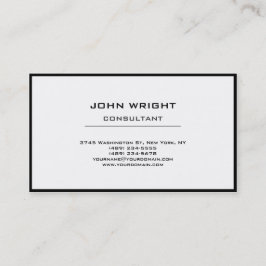 Tarjeta De Visita Moderno y sencillo blanco atractivo estilo