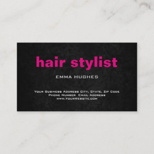 Tarjeta De Visita Moderno y sencillo estilo de pelo rosa gris