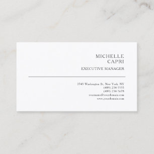 Tarjeta De Visita Moderno y sencillo estilo Minimalista contemporáne