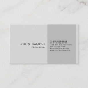 Tarjeta De Visita Moderno y sencillo Gris elegante profesional
