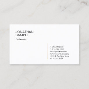 Tarjeta De Visita Moderno y sencillo profesional de color blanco