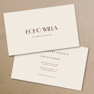Tarjeta De Visita Moderno y simple Beige Minimalista profesional