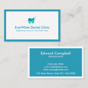 Tarjeta De Visita Moderno y simple blanco negrita negrita Aqua Denta