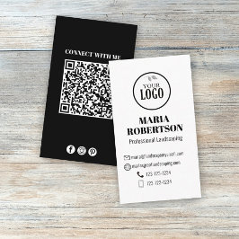 Tarjeta De Visita Moderno y simple código QR Minimalista en medios s