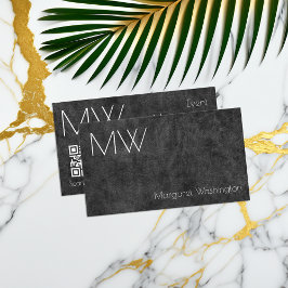 Tarjeta De Visita Moderno y simple cuero negro profesional mínimo