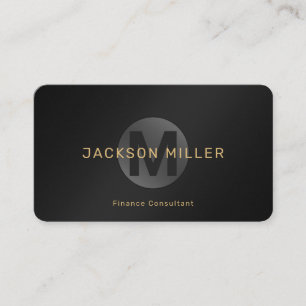 Tarjeta De Visita Moderno y simple Monograma profesional en negro y 