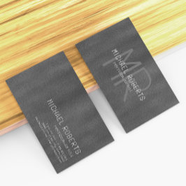 Tarjeta De Visita Moderno y simple negro Minimalista texturizado mon