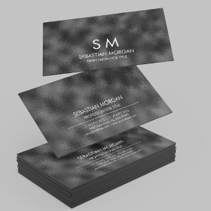 Tarjeta De Visita Moderno y simple negro Minimalista texturizado mon