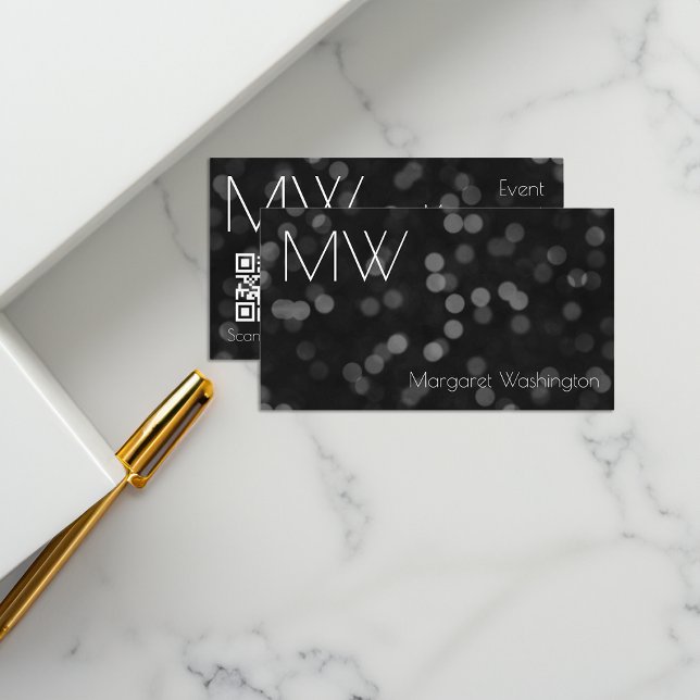 Tarjeta De Visita Moderno y simple negro profesional Bokeh Minimalis (black business cards)