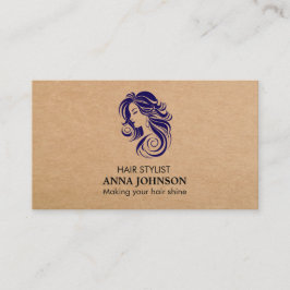 Tarjeta De Visita Moderno y simple peinado negro