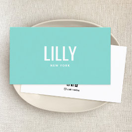 Tarjeta De Visita Moderno y simple turquesa profesional Minimalista