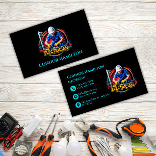 Tarjeta De Visita Moderno y vibrante electricista