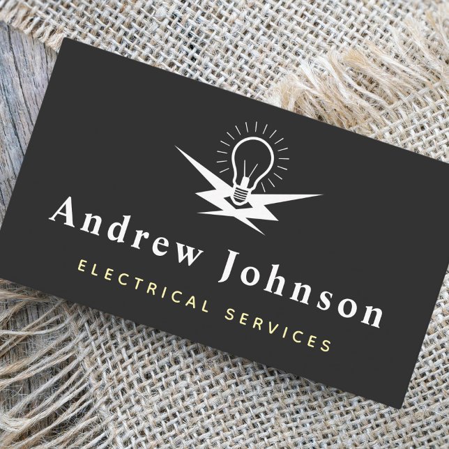 Tarjeta De Visita Modernos servicios de luz eléctrica para lámparas  (Subido por el creador)