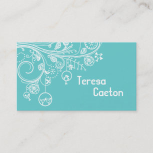 Tarjeta De Visita Modernos torbellinos florales y acuarios