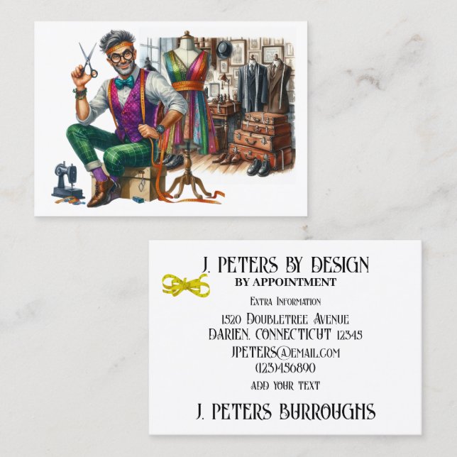 Tarjeta De Visita Modista de MODA  (Anverso / Reverso)