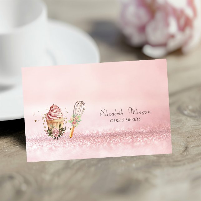 Tarjeta De Visita Molde de Pastelito de Acuarela Bokeh Moderna (Subido por el creador)