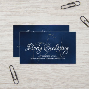 Tarjeta De Visita Moldeamiento corporal contorneado spa mujer navy