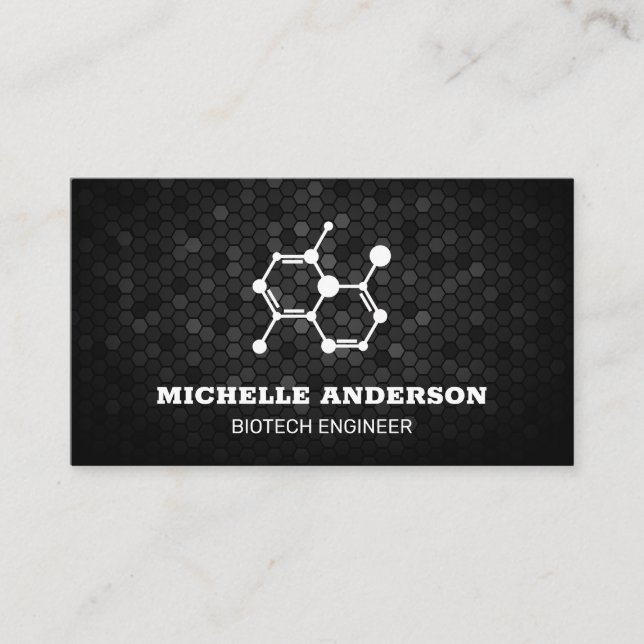 Tarjeta De Visita Molécula biotecnológica | Fondo geométrico (Anverso)