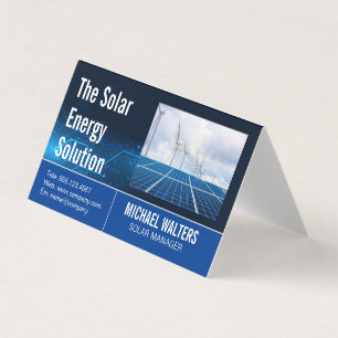 Tarjeta De Visita Molino de viento y paneles solares Energía