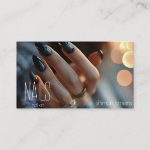 Tarjeta De Visita Molten Black Sparkings Nail Art
