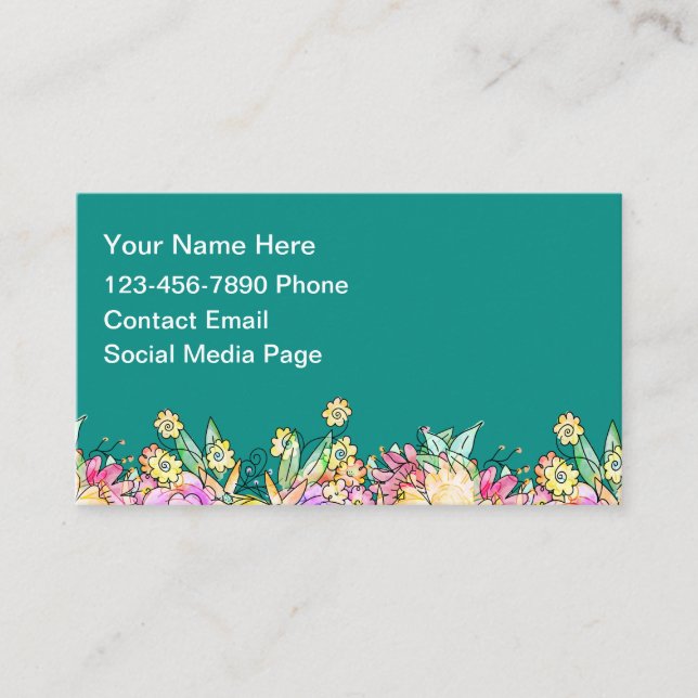 Tarjeta De Visita Mommy Floral Cute Contact Cards (Anverso)