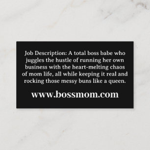 Tarjeta De Visita Mompreneur Boss Mom Funny