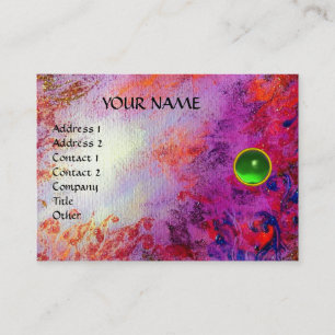 Tarjeta De Visita MON EMERALD AGATA , concha verde violeta brillante