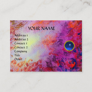 Tarjeta De Visita MON SAPPHIRE AGATA, azul violeta rojo brillante