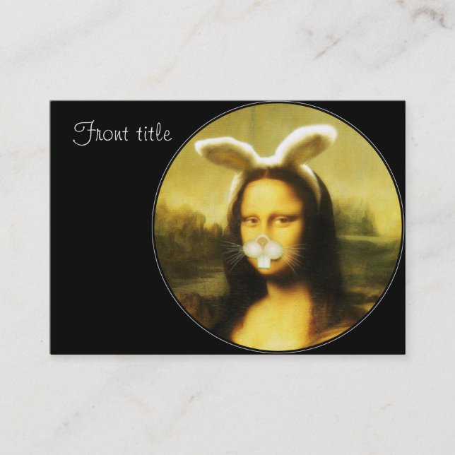 Tarjeta De Visita Mona Lisa Con Oídos Conejitos Y Whiskers (Anverso)